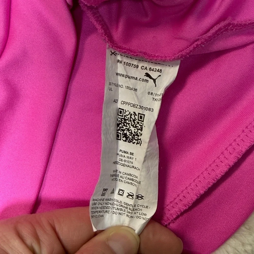 Puma: Lot of (2) Girls Short Sleeve T-Shirts, Pink & Gray Logo, Size XS (5/6)